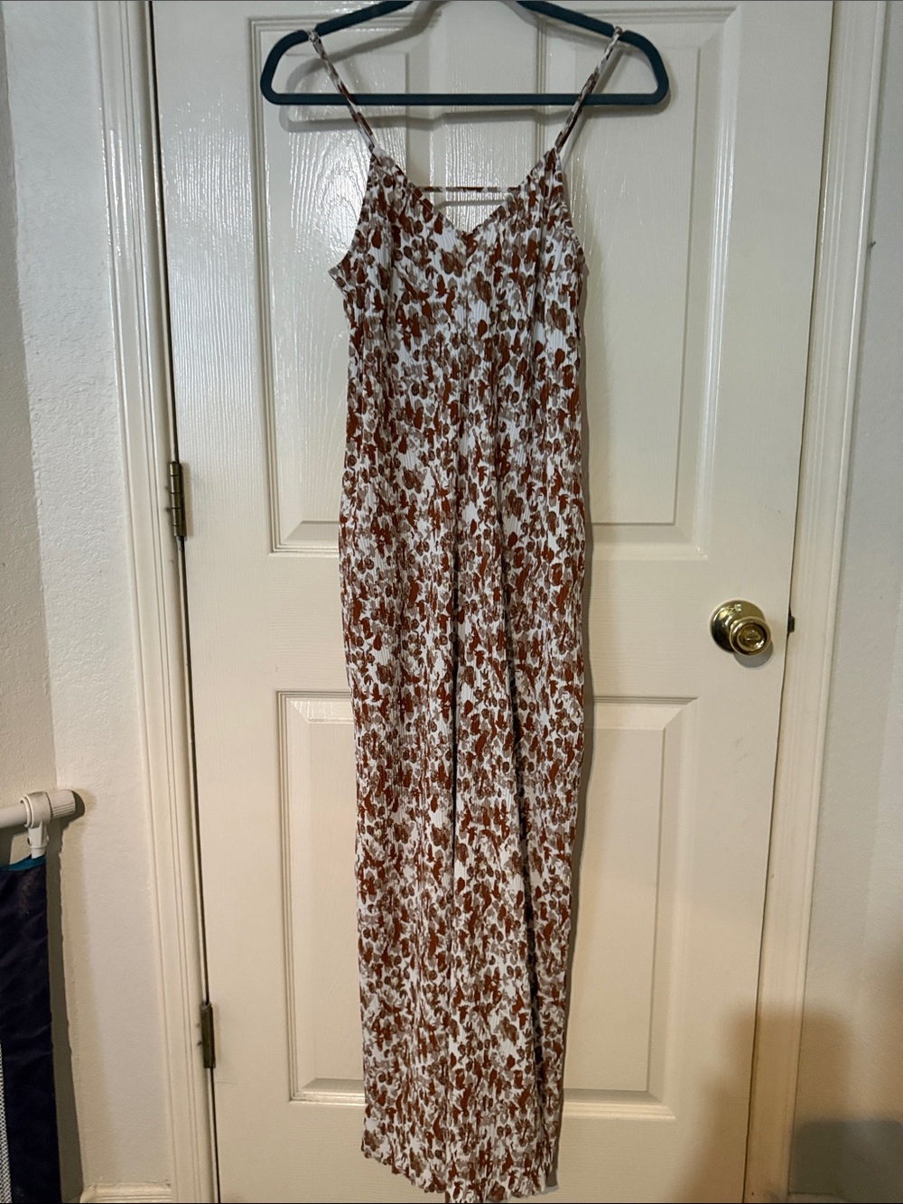 Brown Floral Maxi Jumpsuit